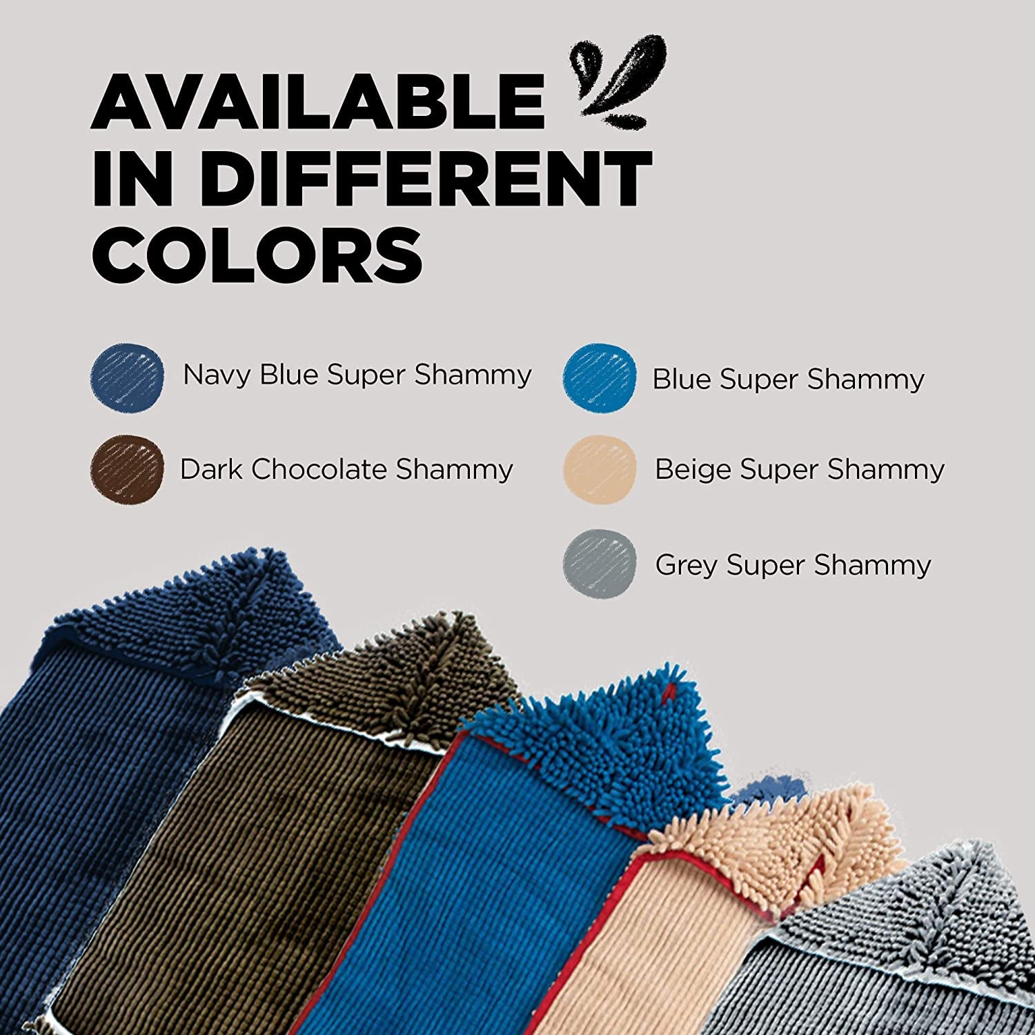 Soggy Doggy Super Shammy Microfiber Chenille Towel for Efficient Dog Drying and Paw Cleaning - Fast Drying with Convenient Hand Pockets (Gray, 31” x 14”)