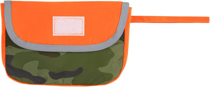 Reversible Hooded Dog Raincoat Poncho Jacket in Camo Orange for Small to Large Breeds - Size L