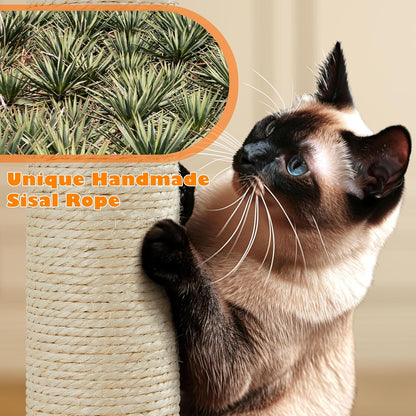 62.5-Inch Cat Tree Tower with Platform, Hammock, and Scratching Posts - Plush Perch for Indoor Relaxation and Play, Light Gray